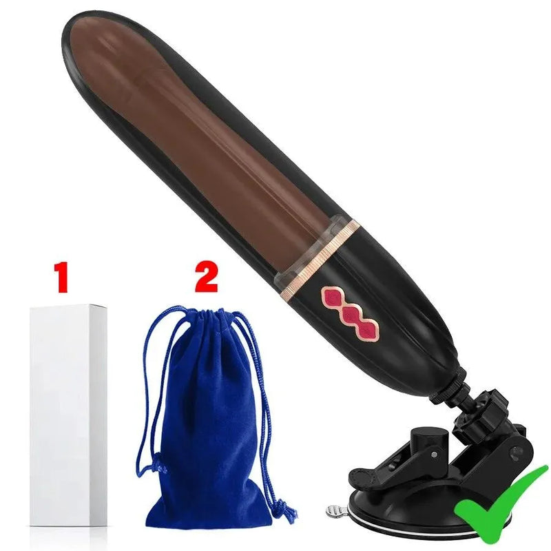 Dildo Pênis Realístico com Vibração, Modo vai e vem e Suporte - MaxConc