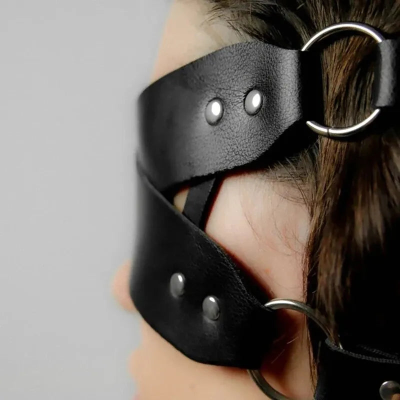 Máscara de Couro BDSM para Vendar os Olhos