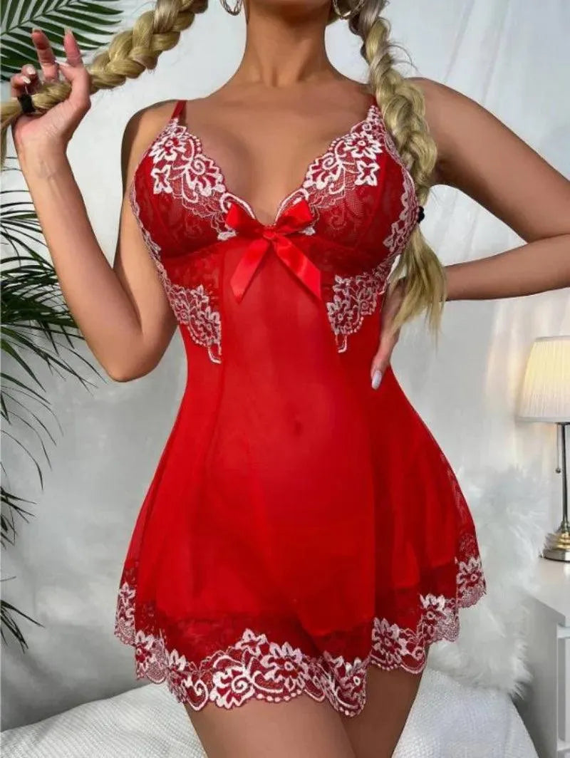 Camisola Sexy Red Flowers - Ellolace