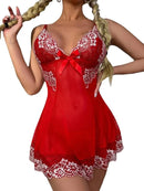 Camisola Sexy Red Flowers - Ellolace