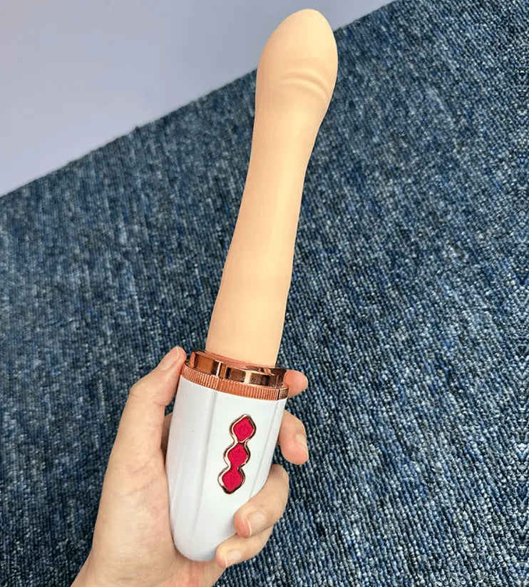 Dildo Pênis Realístico com Vibração, Modo vai e vem e Suporte - MaxConc