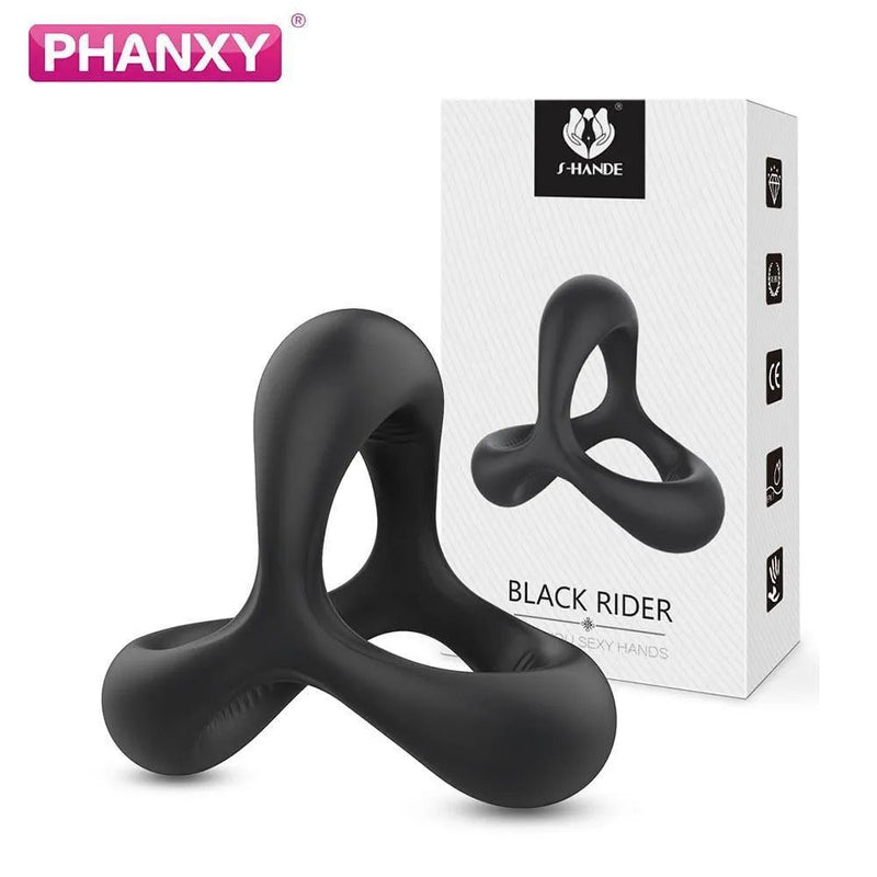 Anel Peniano Retardante para Potencializar a Ereção - Black Rider S-Hande
