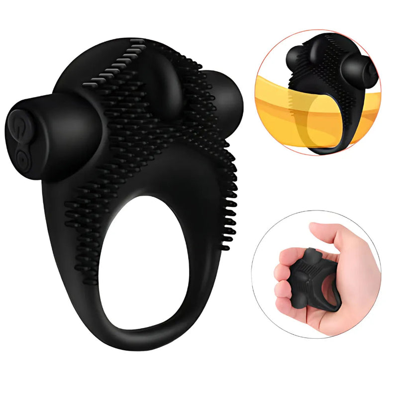 Anel Peniano Casal Texture - 10 Níveis de Vibração Estimulação