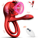 Anel Peniano para Casal Rose Pleasure Pro - 4 em 1 Vibração no Clitóris e Ponto G Retardo da Ejaculação