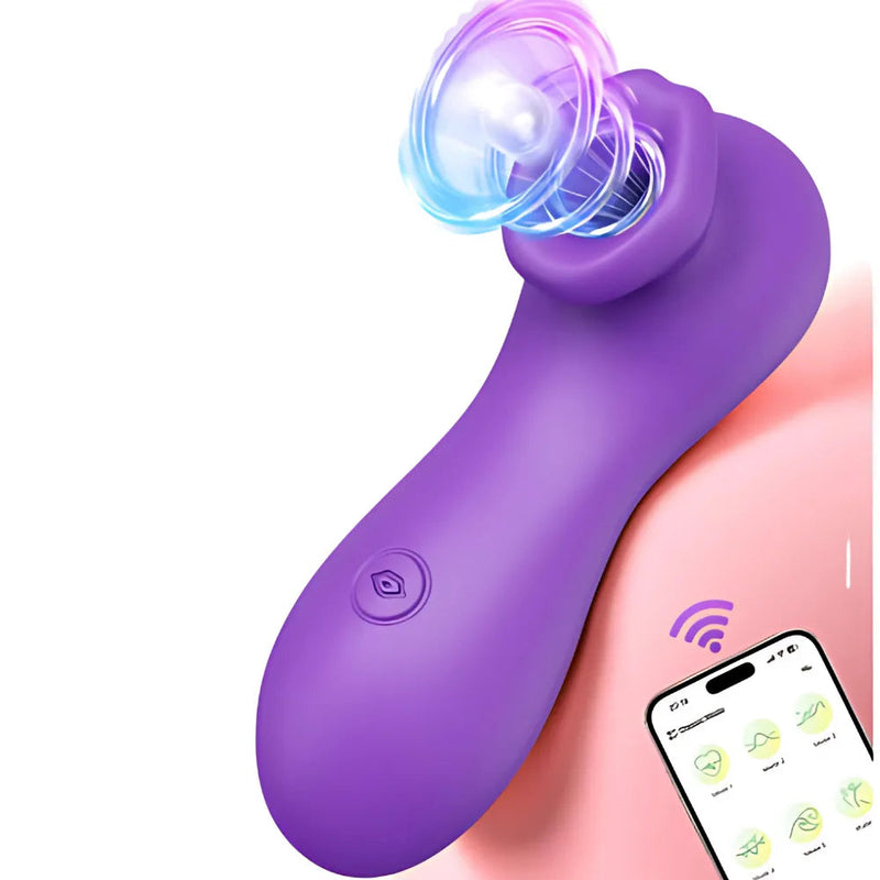 Vibrador Sugador Feminino Oral Fantasy Pro - Com Controle por Aplicativo e 9 Modos de Sucção