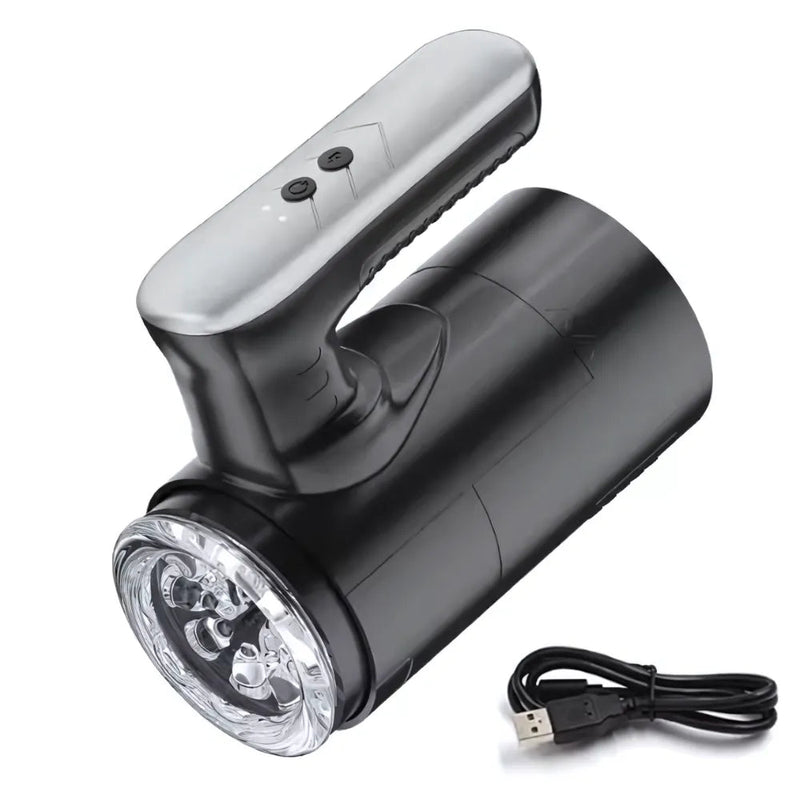 Masturbador Masculino Glass: Vibrador com Alça e Movimento Vai e Vem