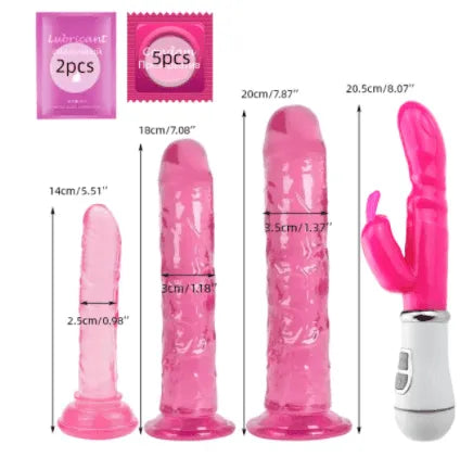 Kit Vibrador Rabbit + Consolo em Silicone Super Macio