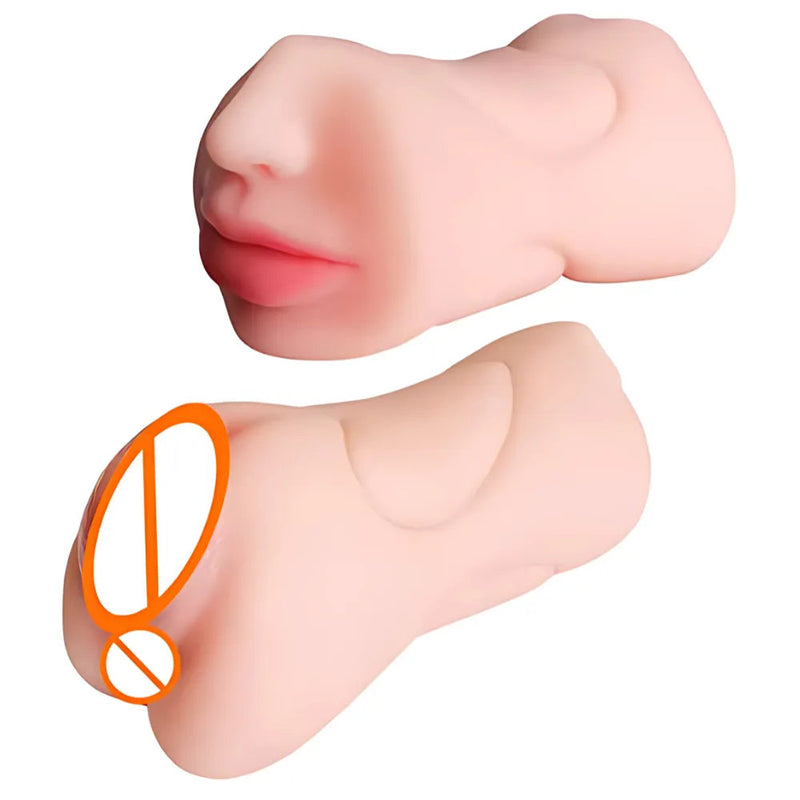 Masturbador Masculino Realístico Prazer 3D - 3 em 1: Vagina Ânus e Boca