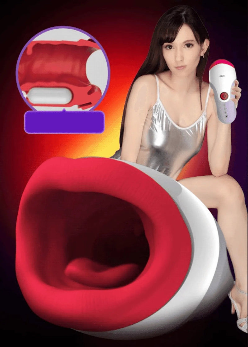 Masturbador Masculino Simulador de Sexo Oral com Língua e Texturas - Letten