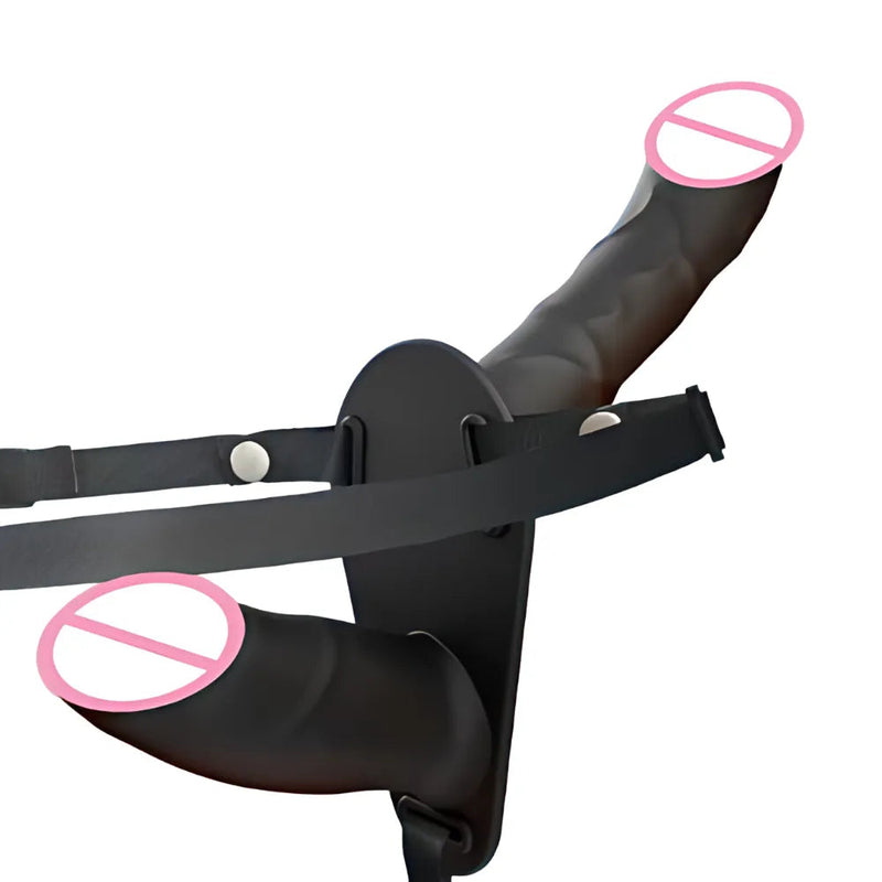 Cinta Peniana Dupla para Casais Double Delight - Com 10 Modos de Vibração e Controle Remoto