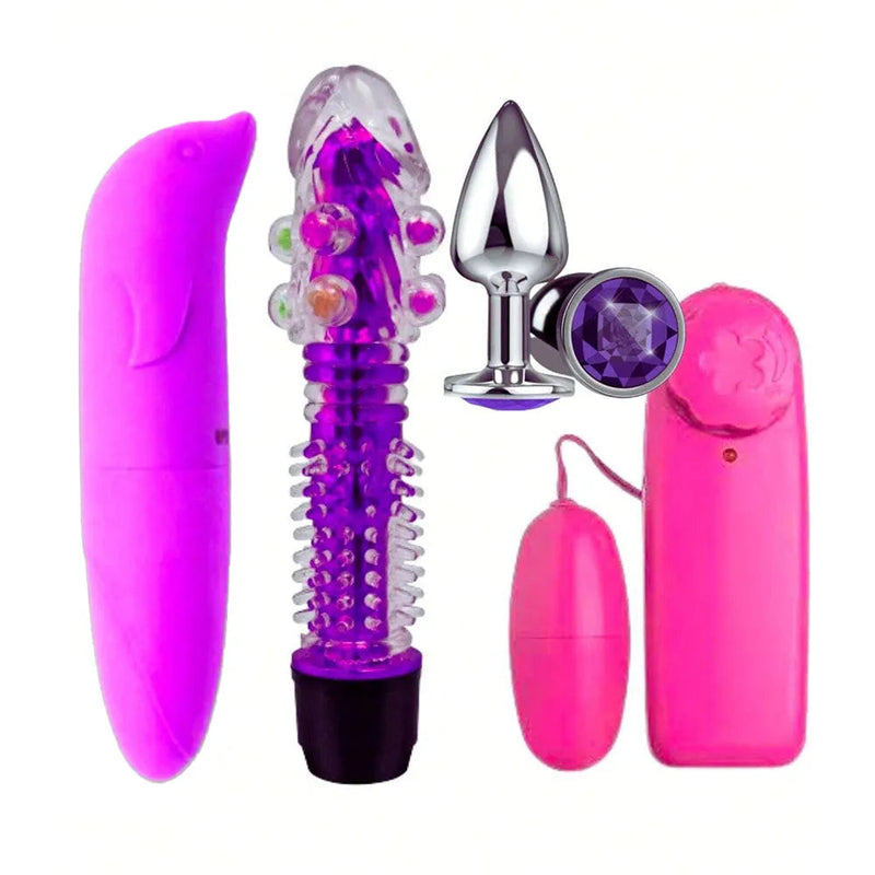 Kit Completo Vibrador Golfinho - Vibrador Golfinho, Plug, Vibrador Bullet e Vibrador de Ponto-G