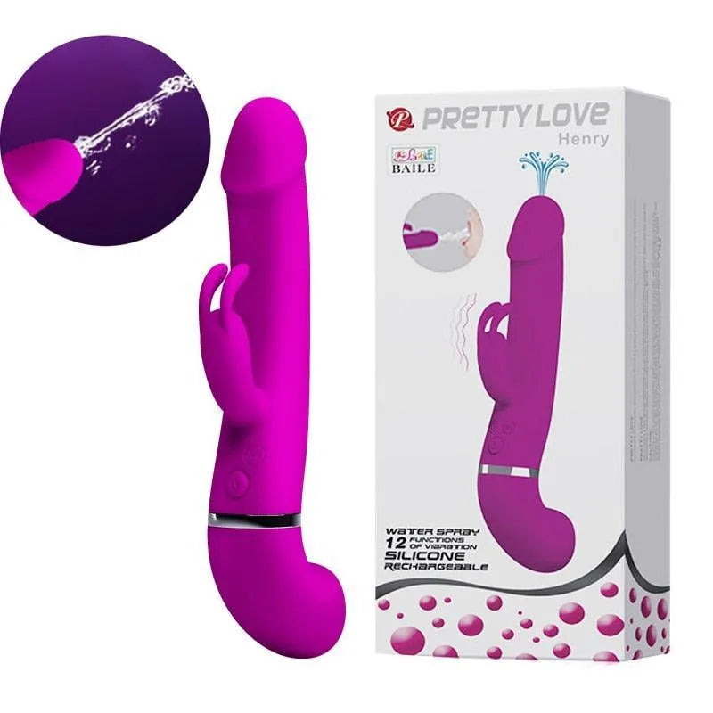 Henry Pretty Love - Vibrador Feminino Rabbit com Estimulo Duplo do Ponto G e Clitóris