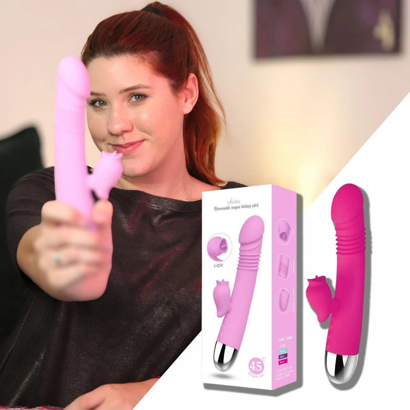Sense Pleasure - Vibrador Rabbit Vai e Vem Ponto G e Simulador de Sexo Oral Clitóris