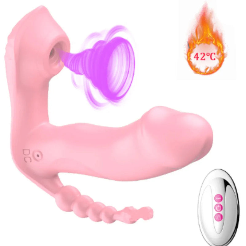 Suck 3 em 1 - Vibrador para Ponto G, Ânus e Clitóris com Controle Remoto a Distância