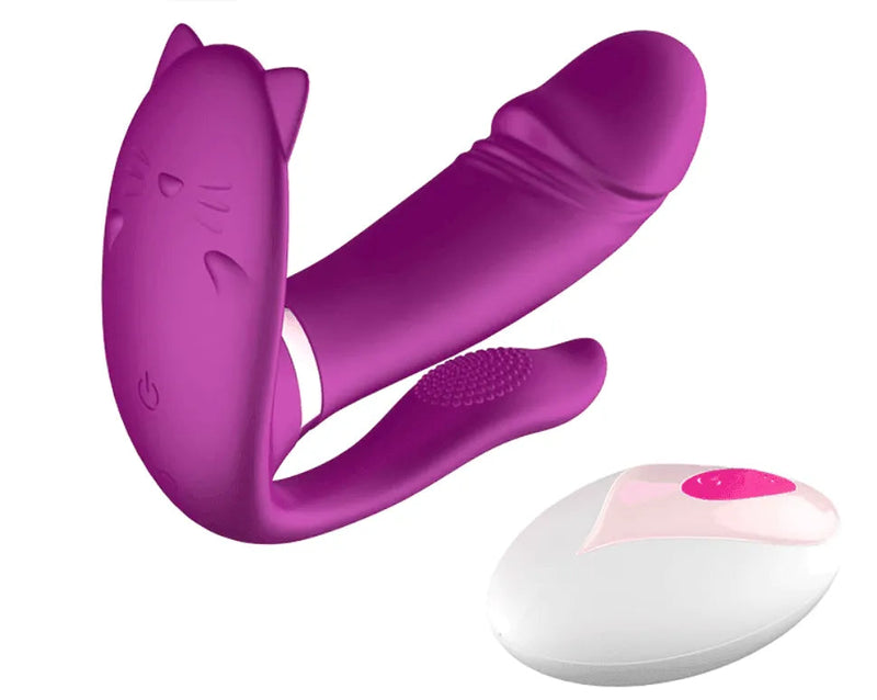 Vibrador de Clitóris, Ponto G e Ânus com Aquecimento Inteligente  - Cute Cat