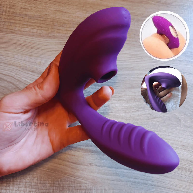 Vibrador de Ponto G e Sugador de Clitóris com 10 Níveis - Absolut