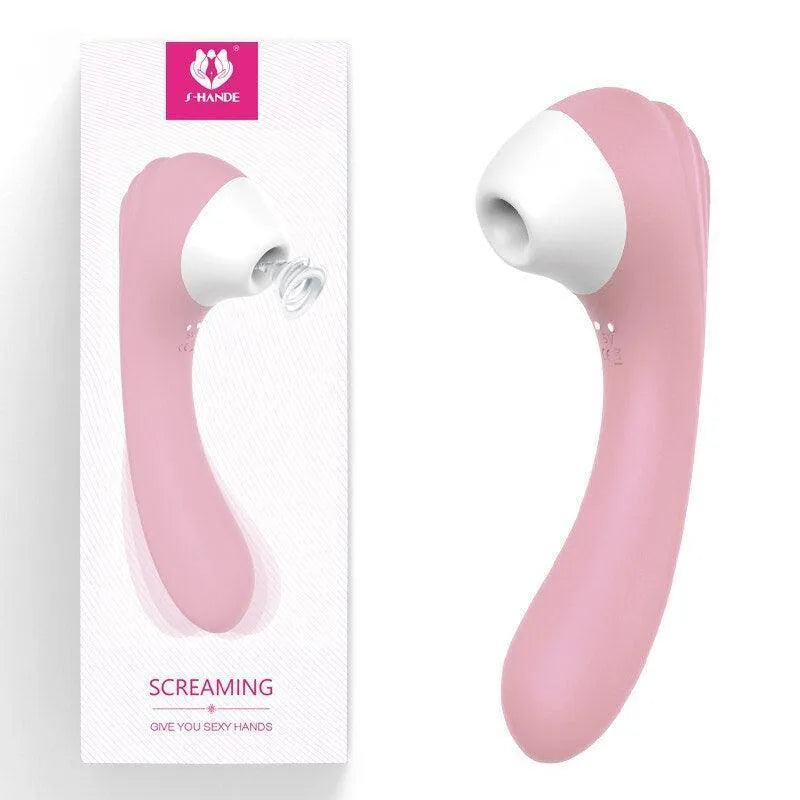 Vibrador de Ponto G e Sugador de Clitóris S-Hande
