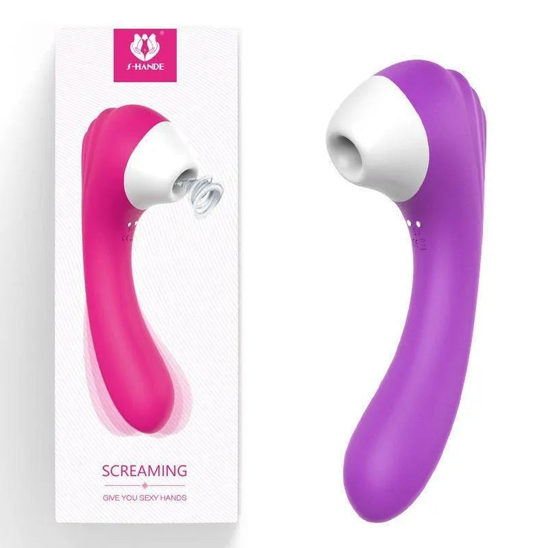 Vibrador de Ponto G e Sugador de Clitóris S-Hande