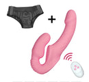 Vibrador Duplo Strapless - Cinta Peniana sem Alças para Mulheres