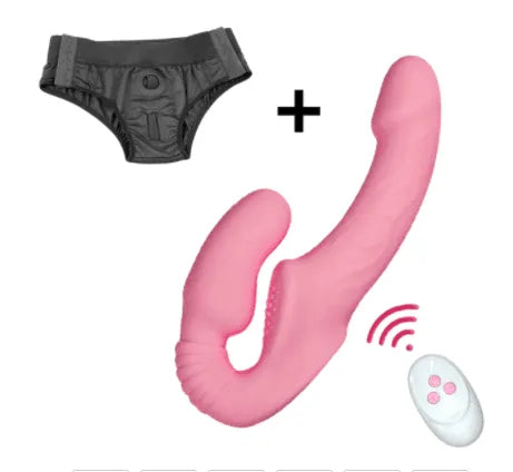 Vibrador Duplo Strapless - Cinta Peniana sem Alças para Mulheres