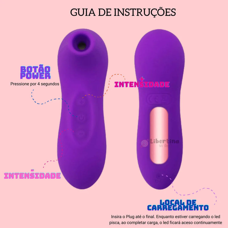 Vibrador e Sugador Massageador de Clitóris - Vibrador Golfinho Pro