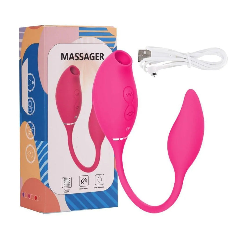 Vibrador Feminino  2 em 1 Estimulador de Ponto G e Sugador de Clitóris  - Sexsoho