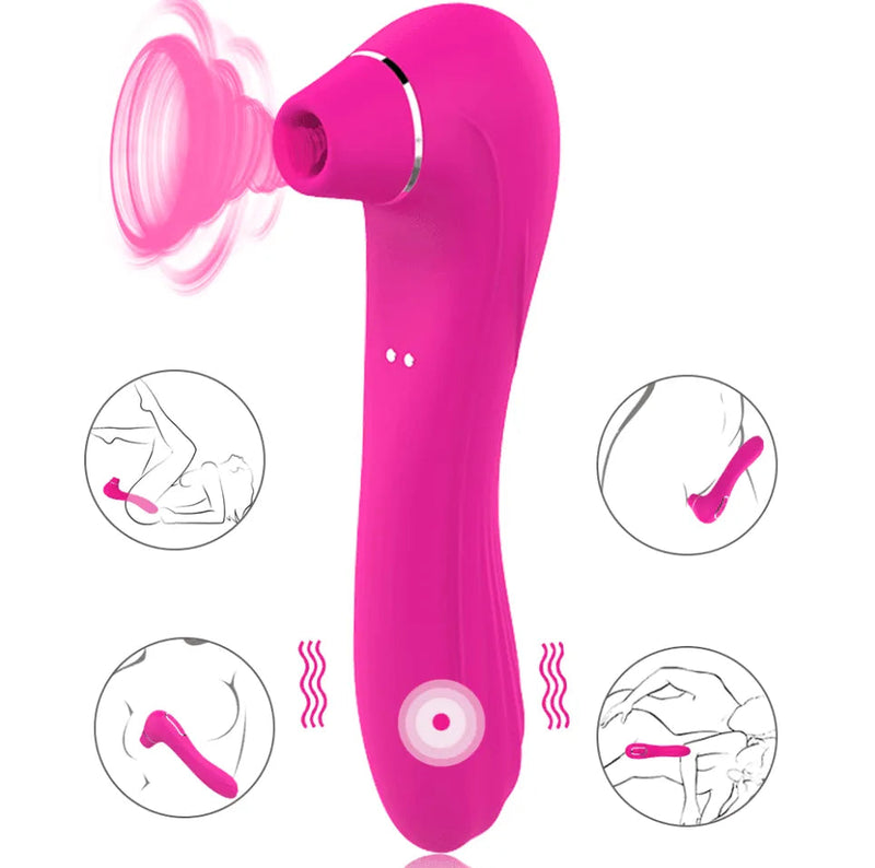 Vibrador Feminino de Ponto G & Sugador de Clitóris Multi Velocidades
