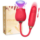 Vibrador Sexual com Sugador de Clitóris ou Língua e Bullet Vai Vem - Rose X