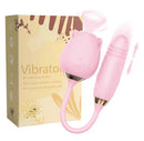 Vibrador Sexual com Sugador de Clitóris ou Língua e Bullet Vai Vem - Rose X