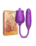 Vibrador Sexual com Sugador de Clitóris ou Língua e Bullet Vai Vem - Rose X