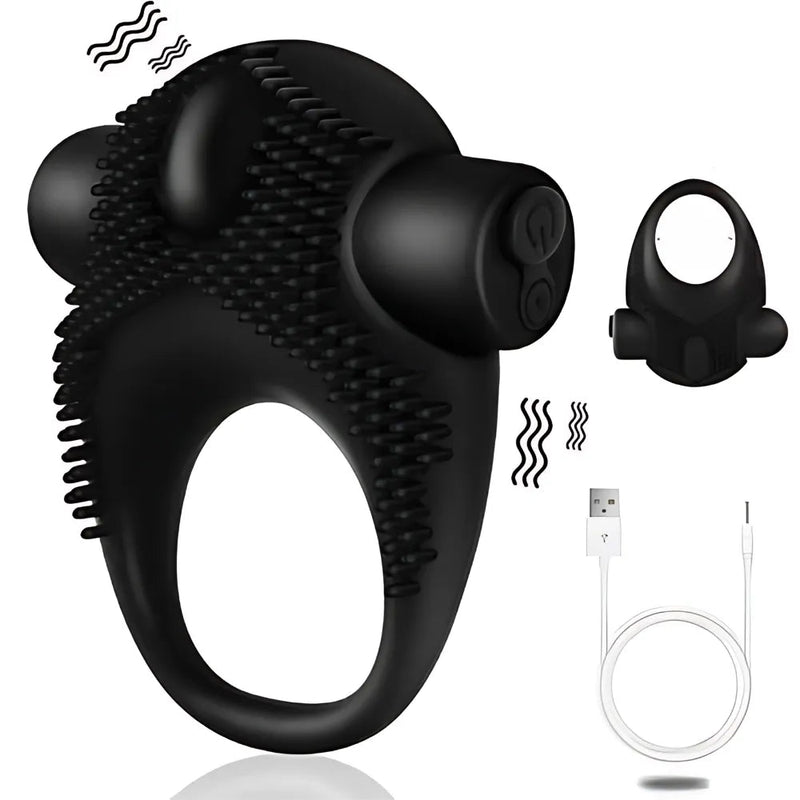 Anel Peniano Casal Texture - 10 Níveis de Vibração Estimulação