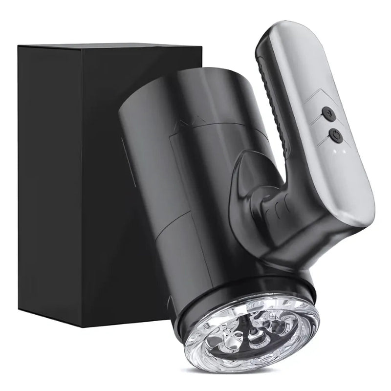 Masturbador Masculino Glass: Vibrador com Alça e Movimento Vai e Vem