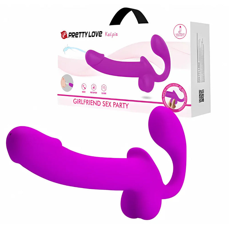 Cinta Peniana Strapless Kelpie - Estimulador de Clitóris e Dildo Realistico com Simulador de Ejaculação