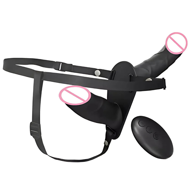 Cinta Peniana Dupla para Casais Double Delight - Com 10 Modos de Vibração e Controle Remoto